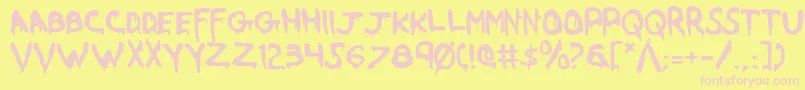 Werebeast Font – Pink Fonts on Yellow Background