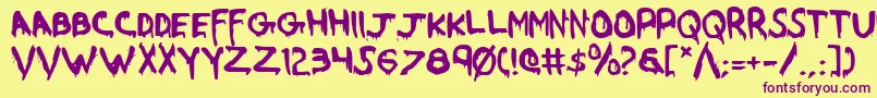 Werebeast Font – Purple Fonts on Yellow Background