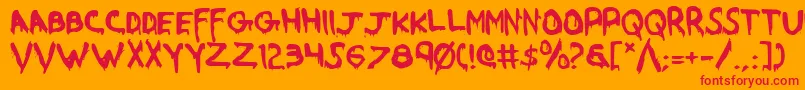 Werebeast Font – Red Fonts on Orange Background
