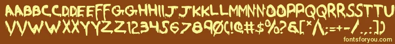 Werebeast Font – Yellow Fonts on Brown Background