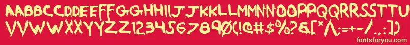 Werebeast Font – Yellow Fonts on Red Background
