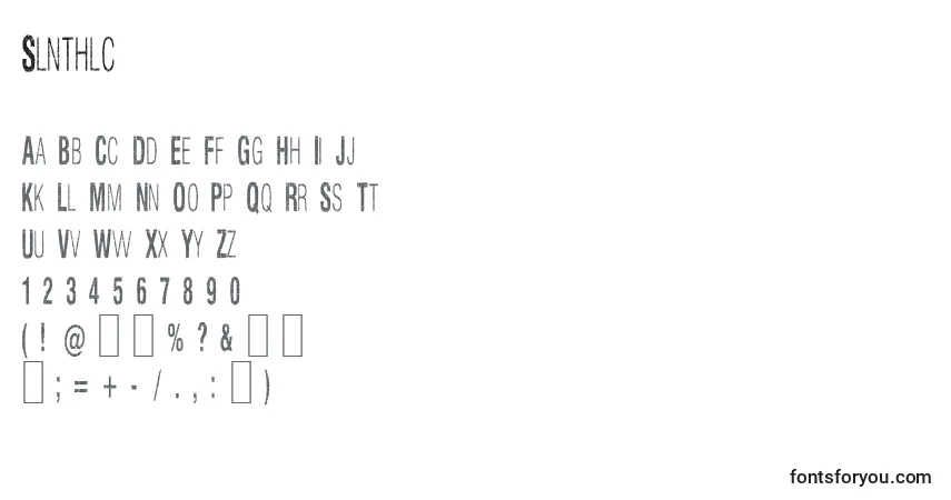 Czcionka Slnthlc – alfabet, cyfry, specjalne znaki
