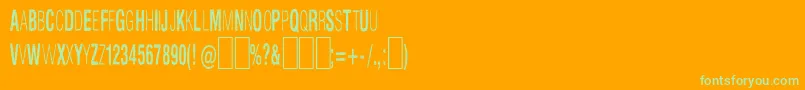 Slnthlc-Schriftart – Grüne Schriften auf orangefarbenem Hintergrund