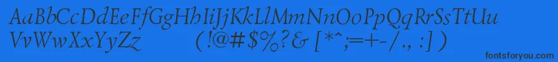 LazurskiexpodcItalic Font – Black Fonts on Blue Background