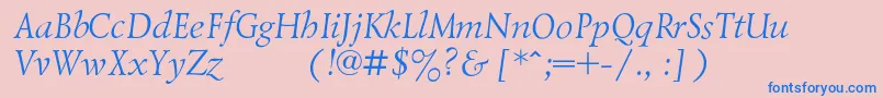 LazurskiexpodcItalic Font – Blue Fonts on Pink Background