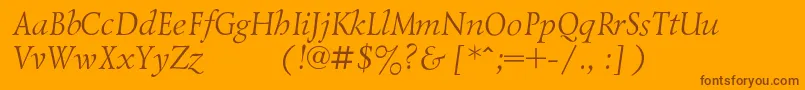 LazurskiexpodcItalic Font – Brown Fonts on Orange Background