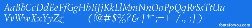 LazurskiexpodcItalic Font – White Fonts on Blue Background