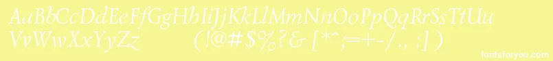 LazurskiexpodcItalic Font – White Fonts on Yellow Background