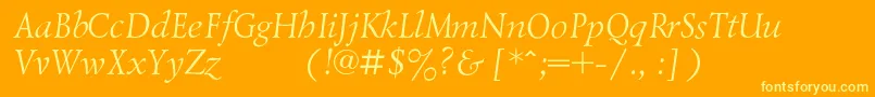 LazurskiexpodcItalic Font – Yellow Fonts on Orange Background