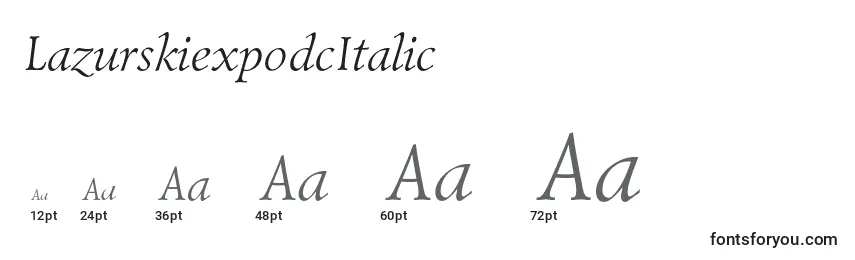 Размеры шрифта LazurskiexpodcItalic