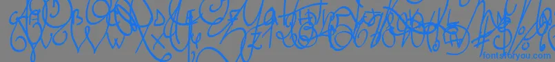 LyricDragonBold Font – Blue Fonts on Gray Background