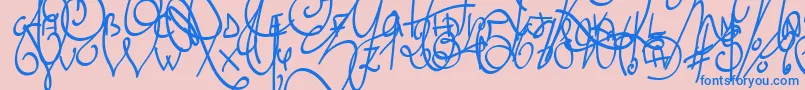 LyricDragonBold Font – Blue Fonts on Pink Background