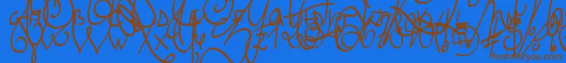 LyricDragonBold Font – Brown Fonts on Blue Background