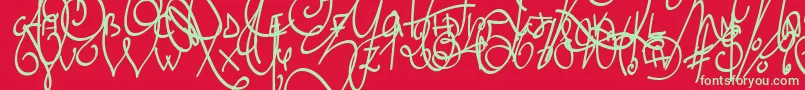 LyricDragonBold Font – Green Fonts on Red Background