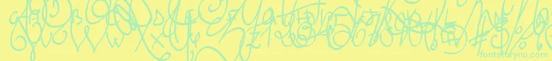LyricDragonBold Font – Green Fonts on Yellow Background