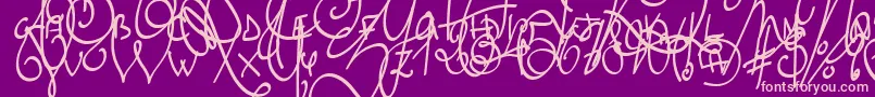 LyricDragonBold Font – Pink Fonts on Purple Background