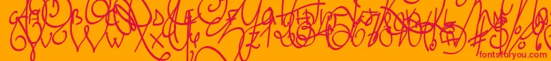 fuente LyricDragonBold – Fuentes Rojas Sobre Fondo Naranja