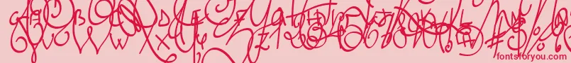 LyricDragonBold Font – Red Fonts on Pink Background