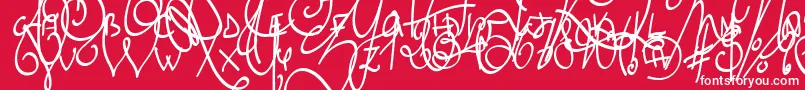 フォントLyricDragonBold – 赤い背景に白い文字
