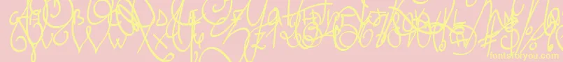 LyricDragonBold Font – Yellow Fonts on Pink Background