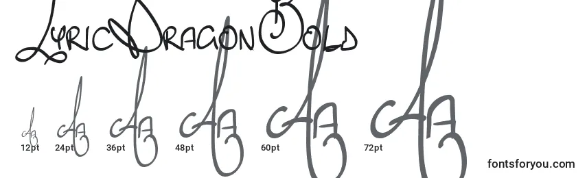 Размеры шрифта LyricDragonBold