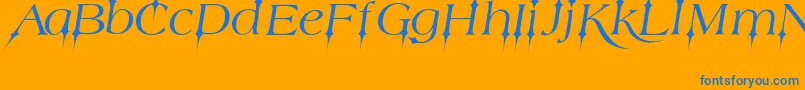 TestamentoJed Font – Blue Fonts on Orange Background