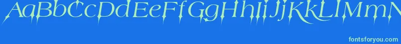 TestamentoJed Font – Green Fonts on Blue Background