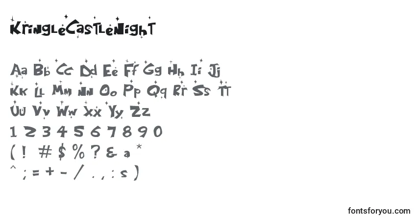 A fonte KringleCastleNight – alfabeto, números, caracteres especiais