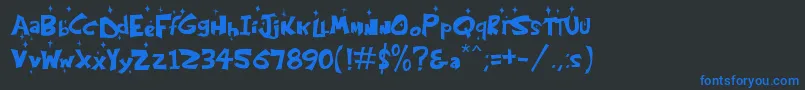 KringleCastleNight Font – Blue Fonts on Black Background