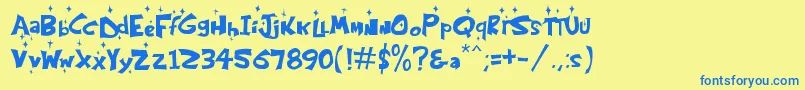 KringleCastleNight Font – Blue Fonts on Yellow Background
