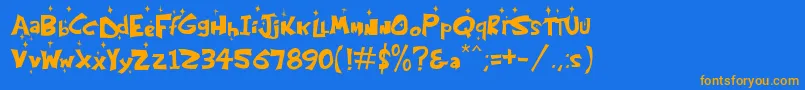 KringleCastleNight Font – Orange Fonts on Blue Background
