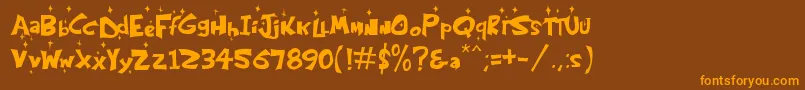 KringleCastleNight Font – Orange Fonts on Brown Background