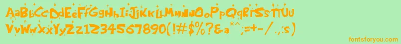 KringleCastleNight Font – Orange Fonts on Green Background