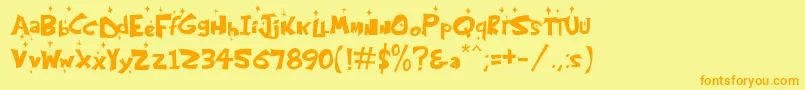 KringleCastleNight Font – Orange Fonts on Yellow Background
