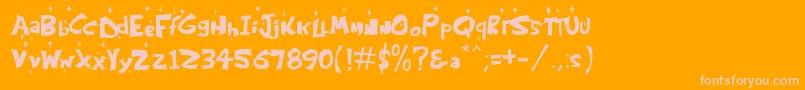 KringleCastleNight Font – Pink Fonts on Orange Background