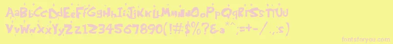 KringleCastleNight Font – Pink Fonts on Yellow Background