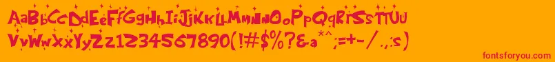 KringleCastleNight-Schriftart – Rote Schriften auf orangefarbenem Hintergrund