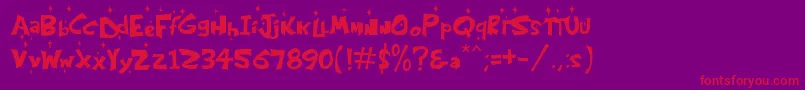 KringleCastleNight Font – Red Fonts on Purple Background