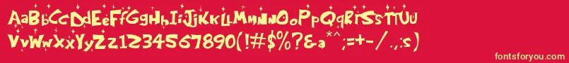 KringleCastleNight Font – Yellow Fonts on Red Background