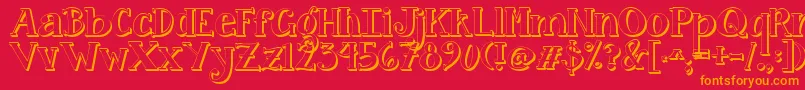 Jandacurlygirlpop Font – Orange Fonts on Red Background