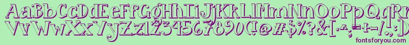 Jandacurlygirlpop Font – Purple Fonts on Green Background