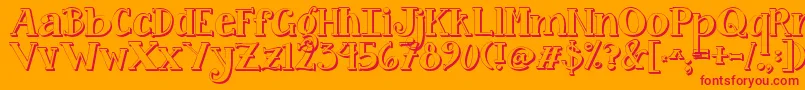Jandacurlygirlpop Font – Red Fonts on Orange Background