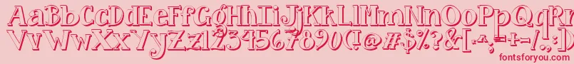 フォントJandacurlygirlpop – ピンクの背景に赤い文字