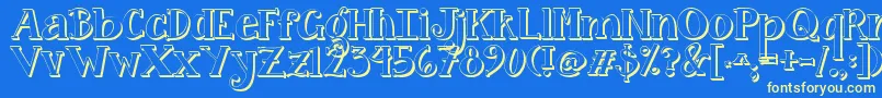 Jandacurlygirlpop Font – Yellow Fonts on Blue Background