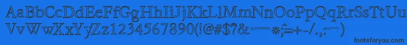 HiraKatakanaWHollow Font – Black Fonts on Blue Background