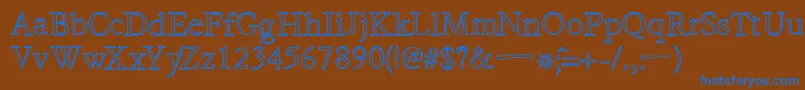 Шрифт HiraKatakanaWHollow – синие шрифты на коричневом фоне