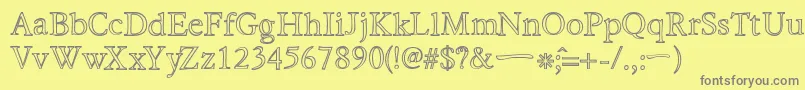 HiraKatakanaWHollow Font – Gray Fonts on Yellow Background