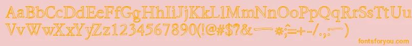 HiraKatakanaWHollow Font – Orange Fonts on Pink Background