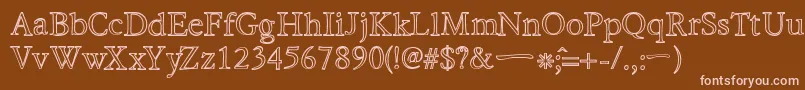 HiraKatakanaWHollow Font – Pink Fonts on Brown Background