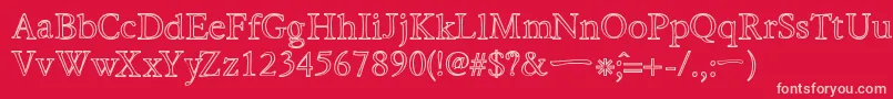 HiraKatakanaWHollow-Schriftart – Rosa Schriften auf rotem Hintergrund